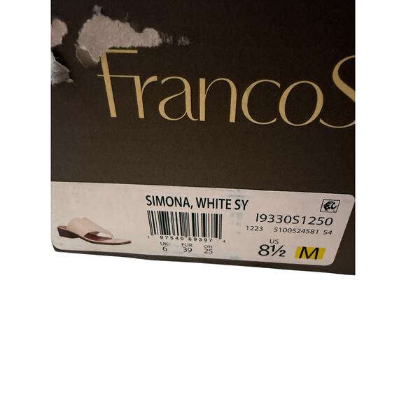 Franco Sarto Women's White SY Simona Stacked Heel Slip-On Sandals Size 8.5 M - Picture 10 of 11